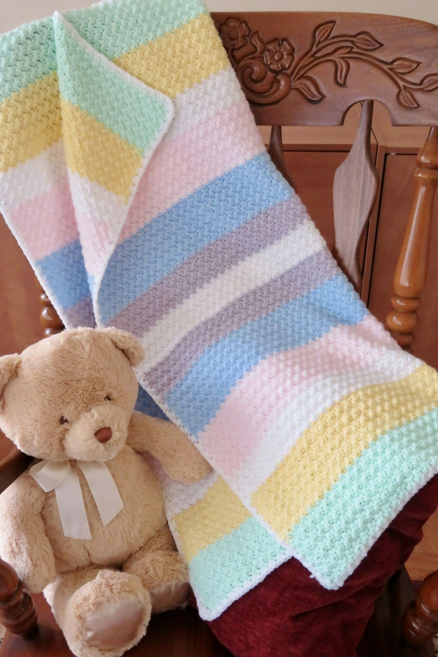 Gentle Pastels Baby Soft Blanket (Crochet)